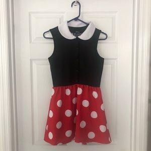 Disney Women's Black and Red Polka Dot Dress